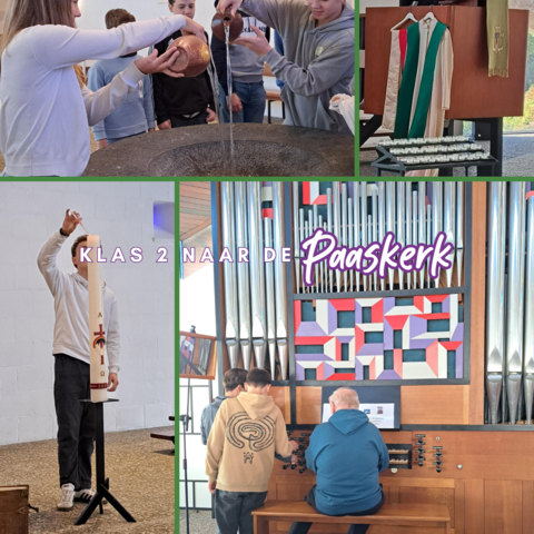 Klassen 2 naar de Paaskerk