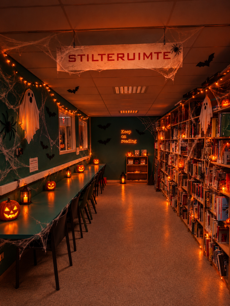 Halloween in de mediatheek van het HWC